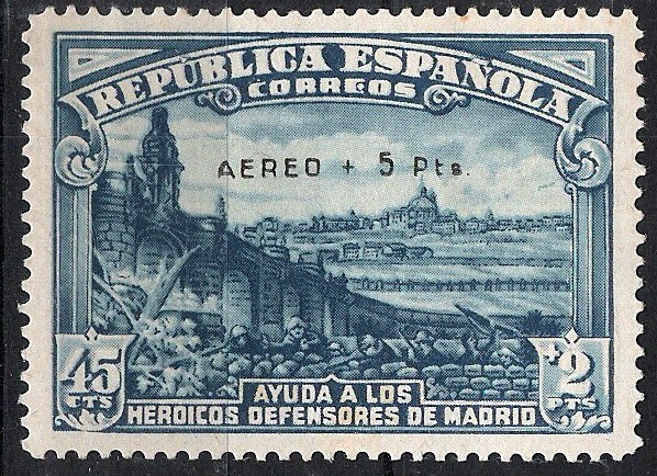 759 Defensa Heróica de Madrid.Sobrecargado Aereo+5 ptas.
