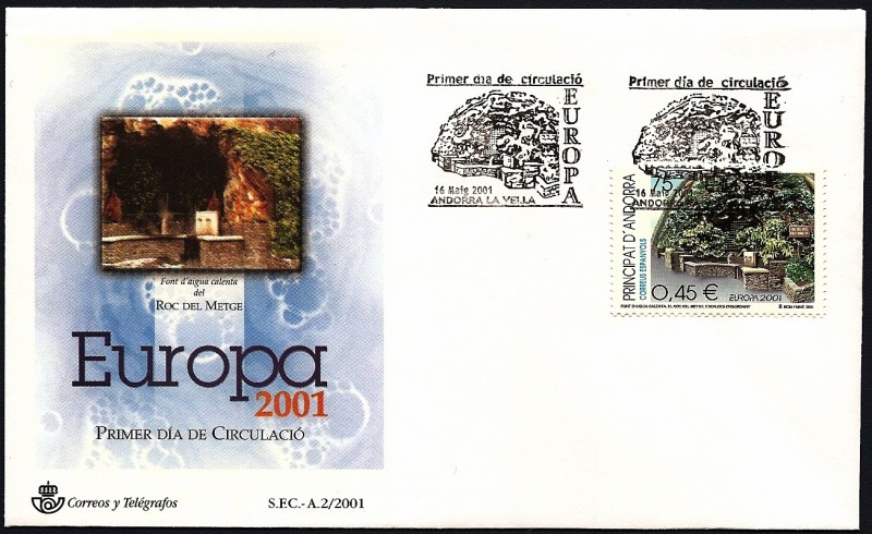 EUROPA  2001 - Fuente de agua caliente El roc del Metge - SPD