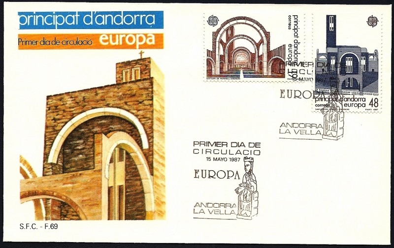 EUROPA  CEPT 1987 - Santuario de Meritxell - SPD