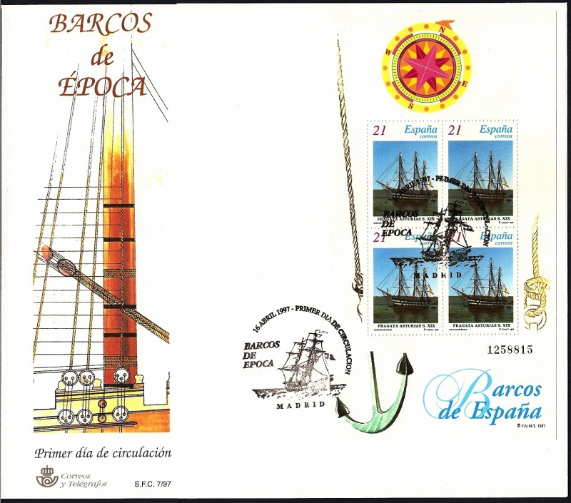 Barcos de época - España -  Fragata Asturias  HB - SPD