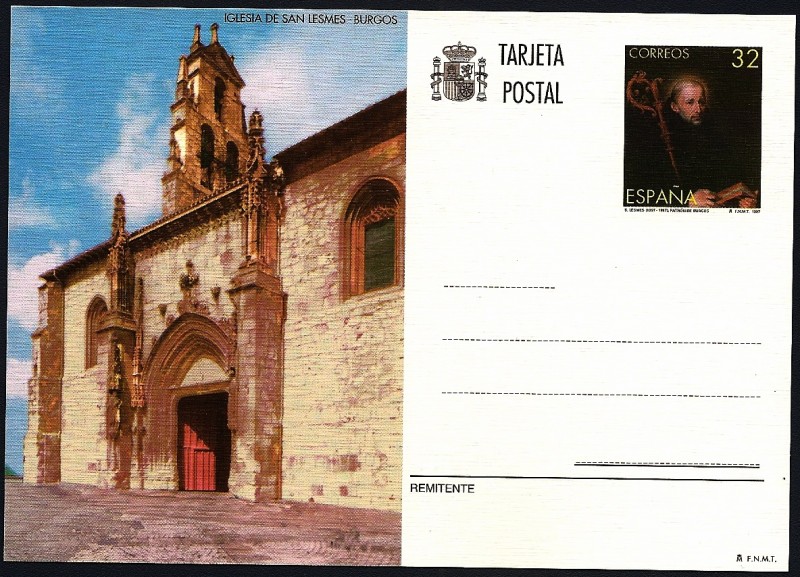Tarjeta entero Postal  Burgos - Iglesia de San Lesmes - San Lesmes Patrón de Burgos