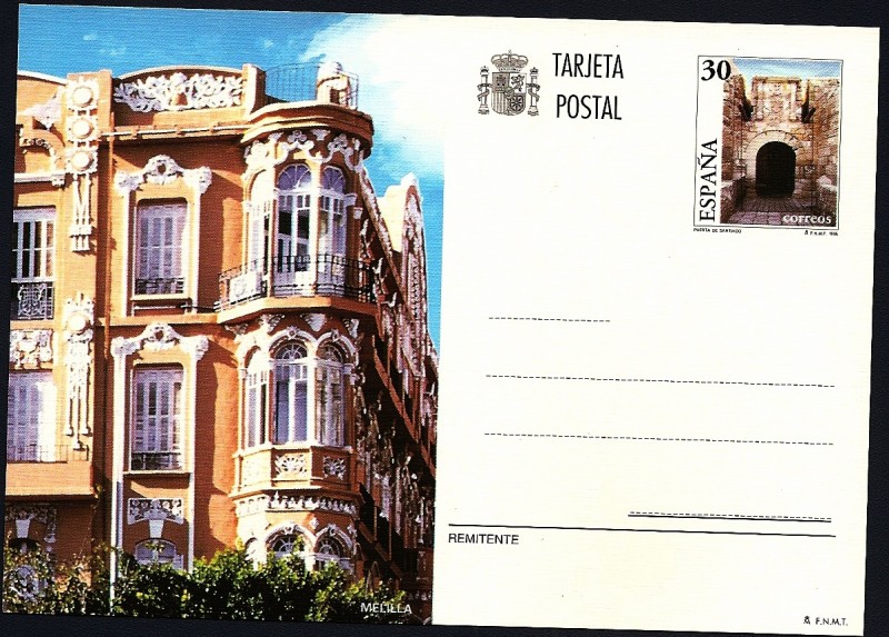 Tarjeta entero Postal   Melilla - Puerta de Santiago
