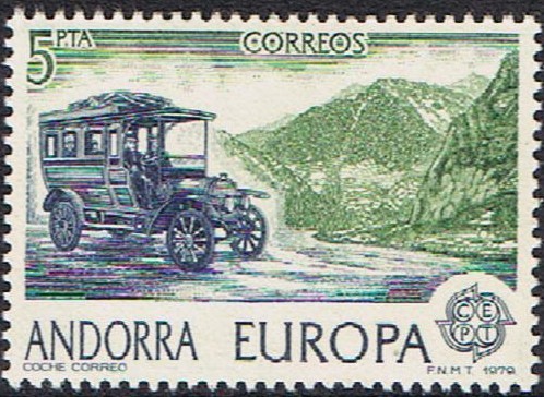 EUROPA 1979. PRIMER COCHE DE CORREO DE SEO DE URGEL A ANDORRA