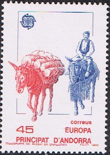 EUROPA 1988. MEDIOS DE COMUNICACIÓN Y TRANSPORTE. TRANSPORTE ANTIGUO EN CABALLERÍAS