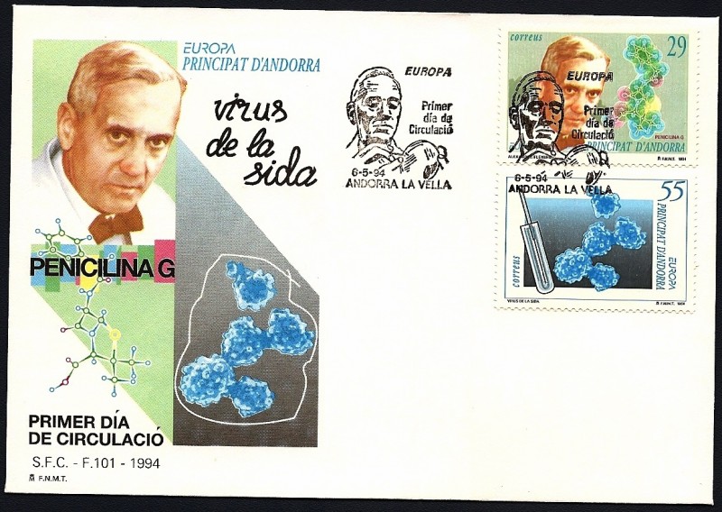 EUROPA 1994 - Alexander Fleming  Penicilina G - Virus del Sida - SPD