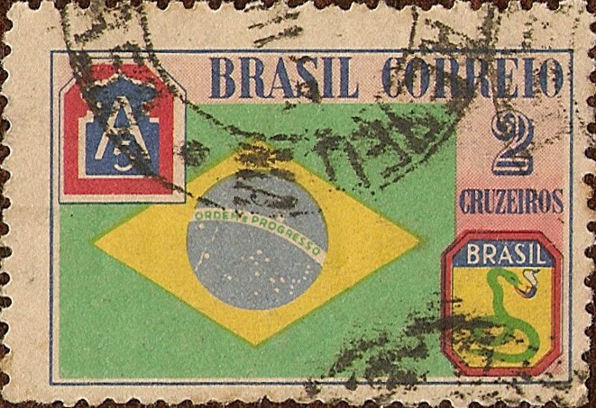 Bandera de Brasil y parches de hombro.