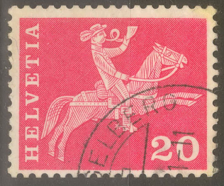 SUIZA_SCOTT 385d POSTILLON A CABALLO. $0.20