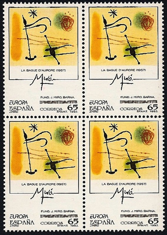 EUROPA 1993  Obras de Joan Miró - La Bague d´Aurore