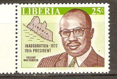 PRESIDENTE  TOLBERT  Y  MAPA  DE  LIBERIA
