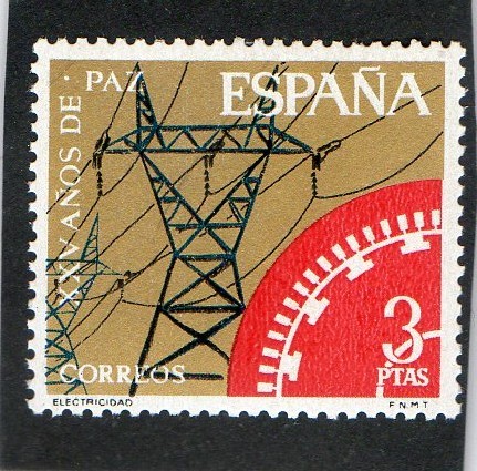 1586- XXV AÑOS DE PAZ ESPAÑOLA. ELECTRIFICACION.