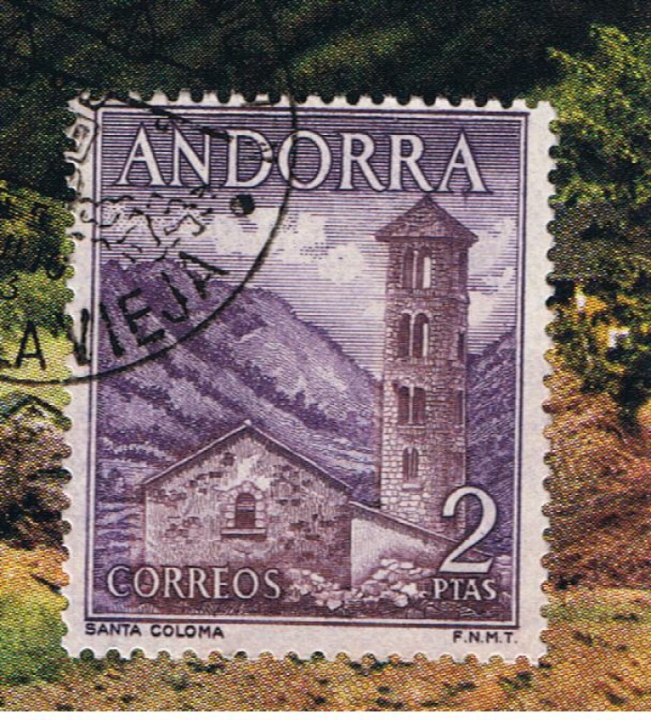 Andorra.  Iglesia de Santa Coloma.  Primer día de circulación del sello