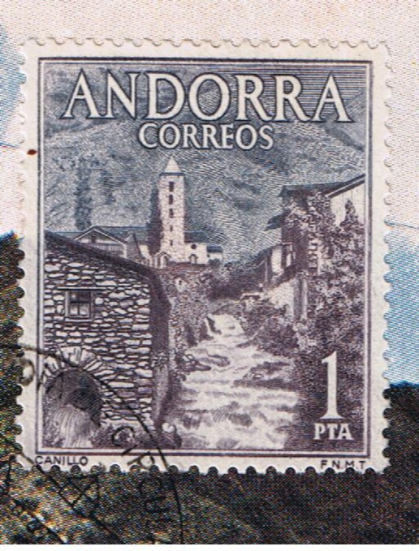 Andorra.  Vista de Canillo.  Primer día de circulación del sello