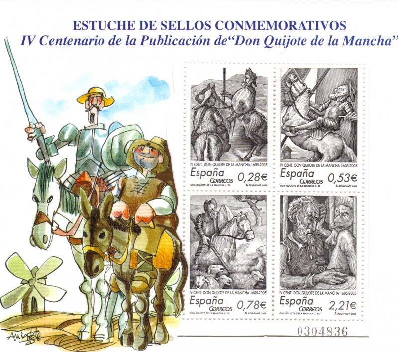 Estuche de sellos conmemorativos IV Centenario de la publicación de 