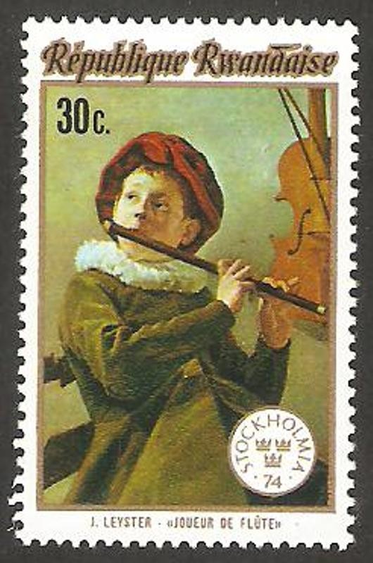 593 - Joven tocando la flauta, cuadro de J. Leyster