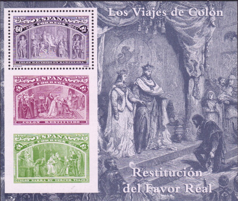 V CENTENARIO DEL DESCUBRIMIENTO DE AMERICA - los viajes de Colón - Restitución del valor Real