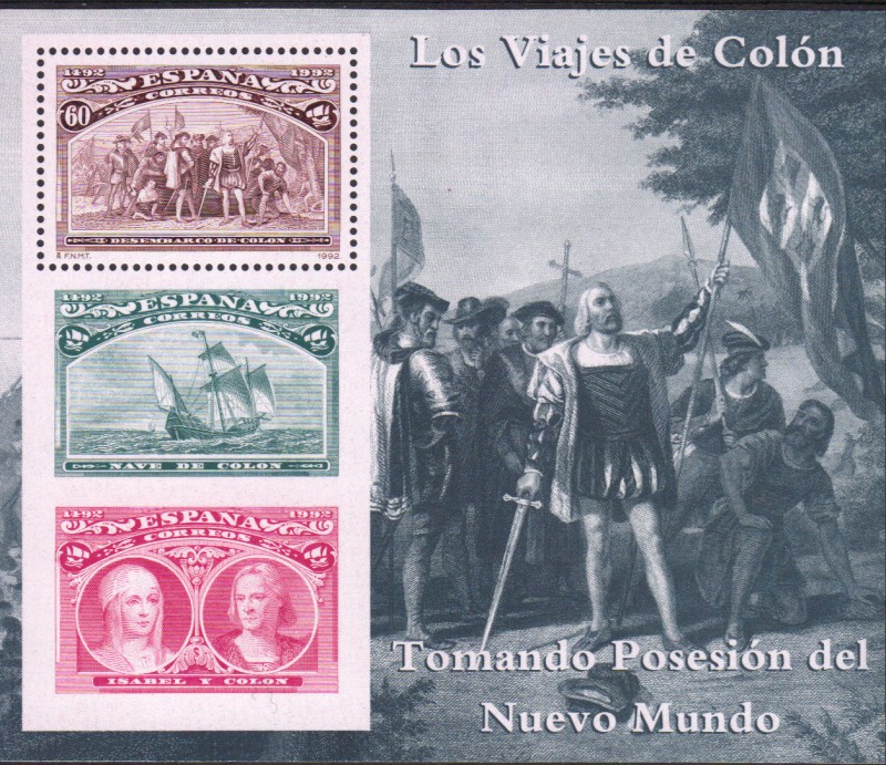 V CENTENARIO DEL DESCUBRIMIENTO DE AMERICA - los viajes de Colón - Tomando posesión del Nuevo Mundo