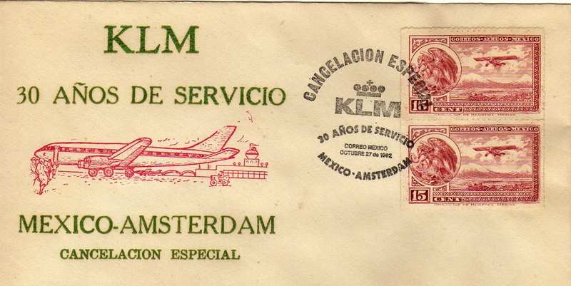 Sobre cancelación especial KLM 30 Años de servicio México-Amsterdan.