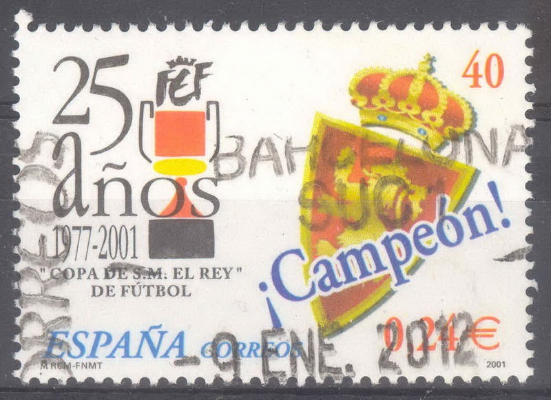 ESPAÑA 2001_3805.02 25 AÑOS DE LA COPA DEL REY.ESCUDO DEL ZARAGOZA