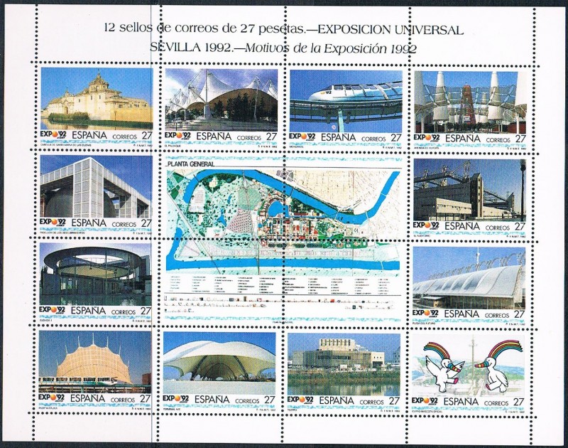 EXPOSICIÓN UNIVERSAL DE SEVILLA EXPO 92. MINIPLIEGO 27 PTA