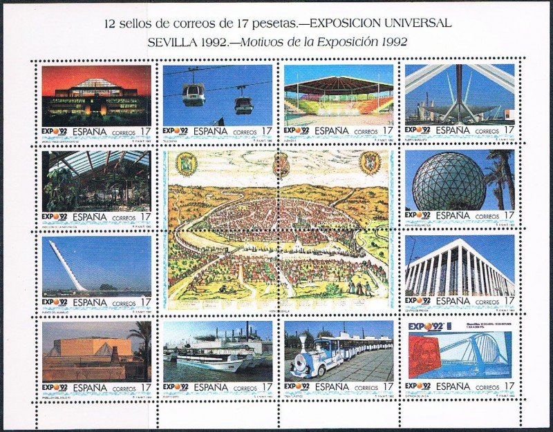 EXPOSICIÓN UNIVERSAL DE SEVILLA EXPO 92. MINIPLIEGO 17 PTA