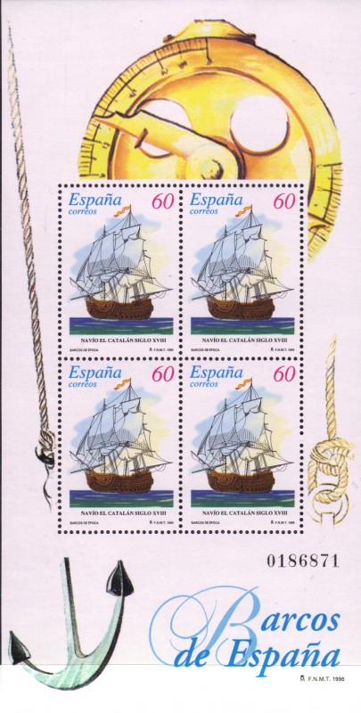 1996 - BARCOS DE ESPAÑA - Navío El Catalán Siglo XVIII