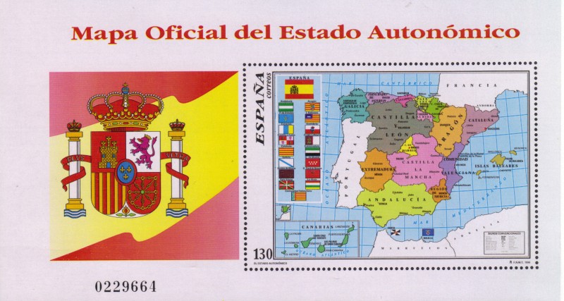 1996 - MAPA OFICIAL DEL ESTADO AUTONOMICO ESPAÑOL