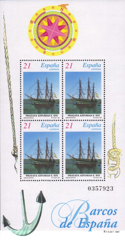 1997 - BARCOS DE ESPAÑA - Fragata Asturias   Siglo XIX
