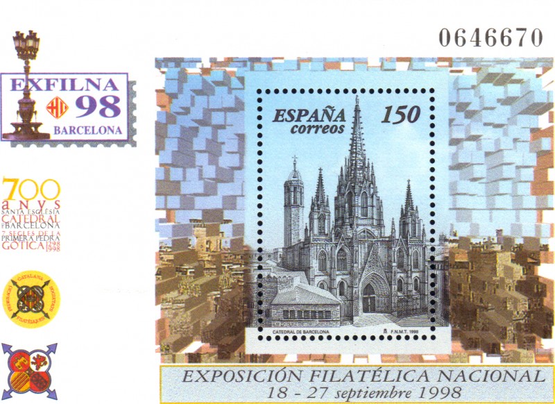 1998 EXFILNA 98  CATEDRAL DE BARCELONA