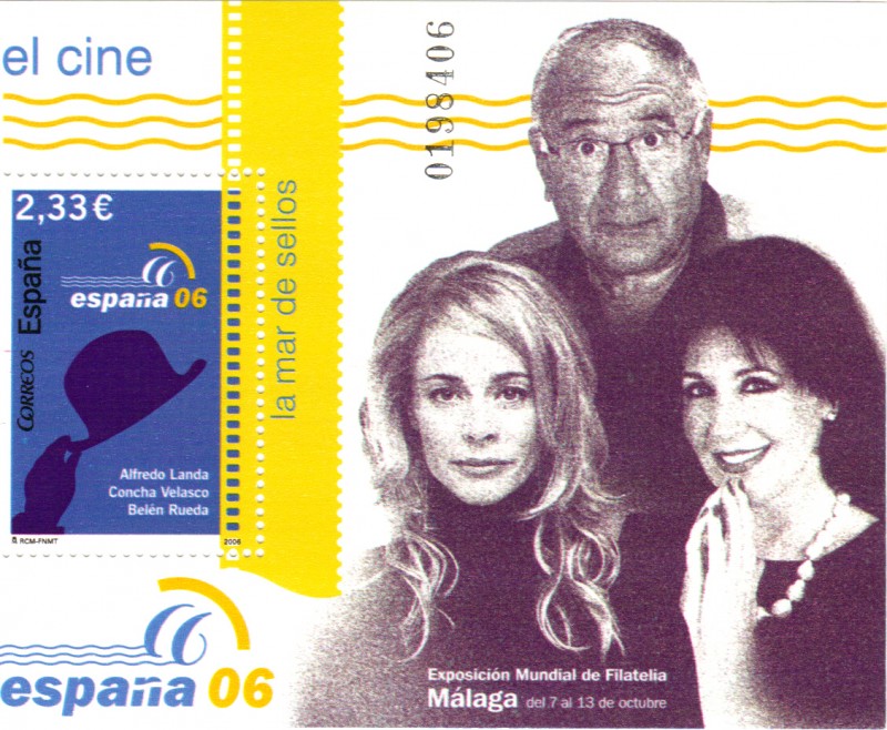 2006 LA MAR DE SELLOS MALAGA EXPOSICION MUNDIAL DE FILATELIA EL CINE CONCHA VELASCO ELEN RUEDA ALFRE