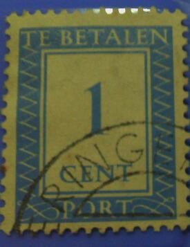 1947 TE BETALEN 1 cent. HOLANDA