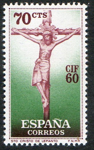 1280- I CONGRESO INTERNACIONAL FILATELIA. BARCELONA. CRISTO DE LEPANTO.