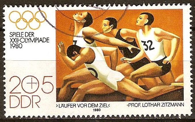 XXII-Juegos olimpicos 1980 Moscu.Los corredores en la meta (DDR)