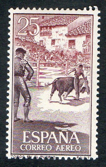 1266- FIESTA NACIONAL : TAUROMAQUIA. TOROS EN EL PUEBLO.