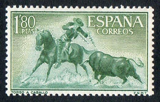 1264-  FIESTA NACIONAL : TAUROMAQUIA. TOREO A CABALLO.