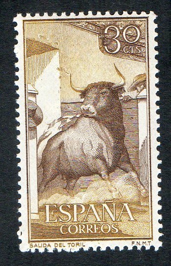 1257-  FIESTA NACIONAL : TAUROMAQUIA. SALIDA DEL TORIL.