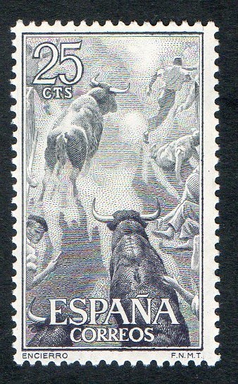 1256-  FIESTA NACIONAL : TAUROMAQUIA. ENCIERRO.