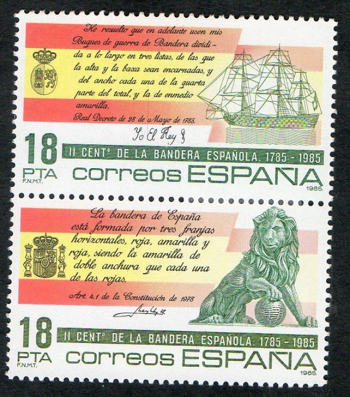 2791/2-   II CENTENARIO DE LA BANDERA ESPAÑOLA.
