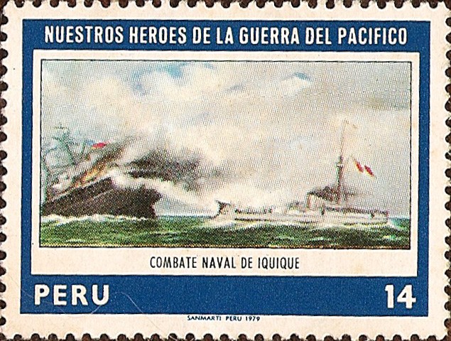 Nuestros Héroes de la Guerra del Pacífico: Combate Naval de Iquique.