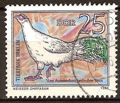 Animales en peligro de extinción- Faisán orejas blancas,zoológico de Berlín(DDR)