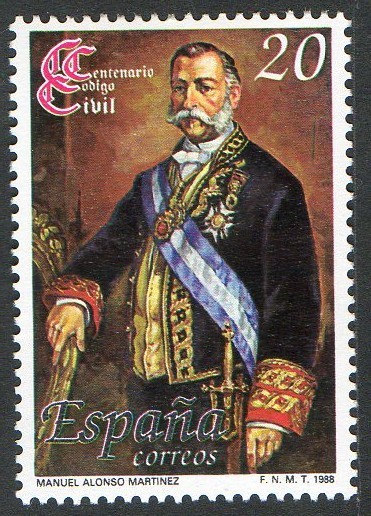 2968- I Centenario del Código Civil. D. manuel Alonso Martínez.