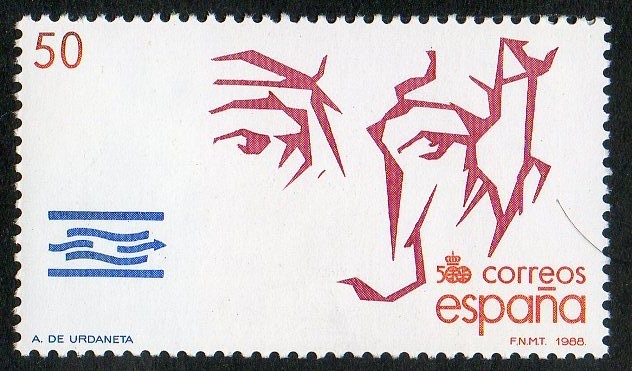 2974-  V Centenario del Descubrimiento de América. Andrés de Urdaneta.