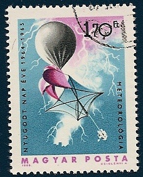 Meteorología - globo sonda y rayo
