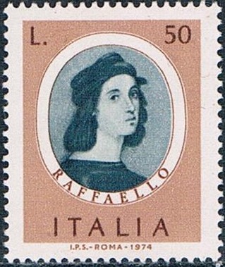 PERSONAJES ITALIANOS, 2º GRUPO. RAFFAELLO SANZIO, PINTOR. Y&T Nº 1179