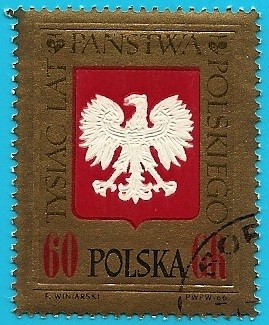 Mil aniversario de Polonia - Escudo Aguila blanca en relieve