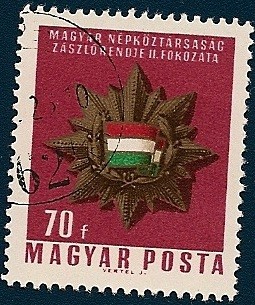 Medalla con bandera República Popular de Hungria