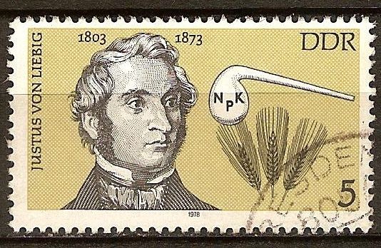 Justus von Liebig (químico agrícola, el nacimiento Anniv 175a)DDR.