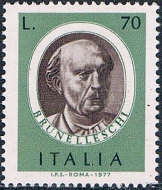 PERSONAJES ITALIANOS. FILIPPO BRUNELESCHI, ARQUITECTO. Y&T Nº 1304