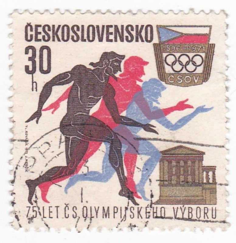 1889 - 75 anivº del Comité olímpico de Checoslovaquia, carrera a pie