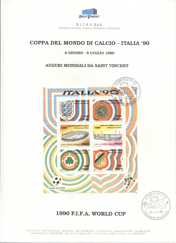 COPPA DEL MONDO DI  CALCIO –ITALIA ‘ 90