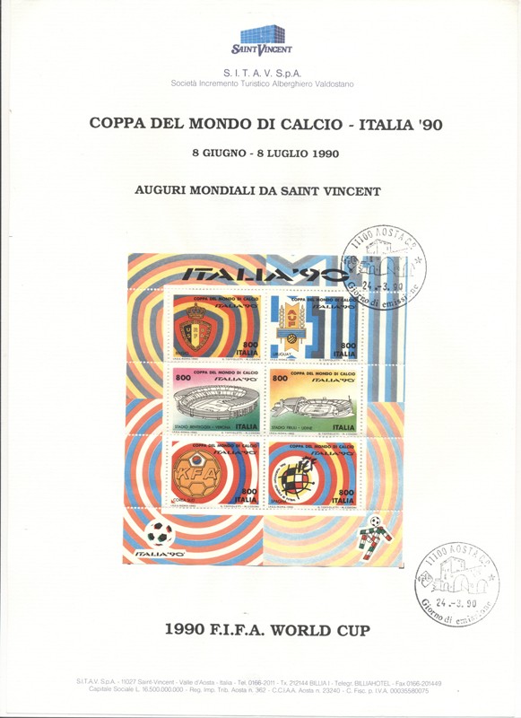 COPPA DEL MONDO DI  CALCIO –ITALIA ‘ 90